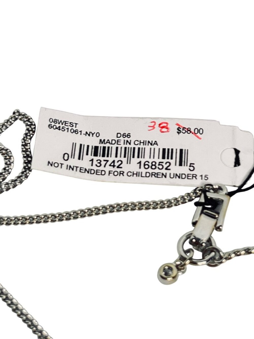 Givenchy Silver Tone With Blue And Clear Crystals Statement Necklace (6297) - Picture 7 of 7